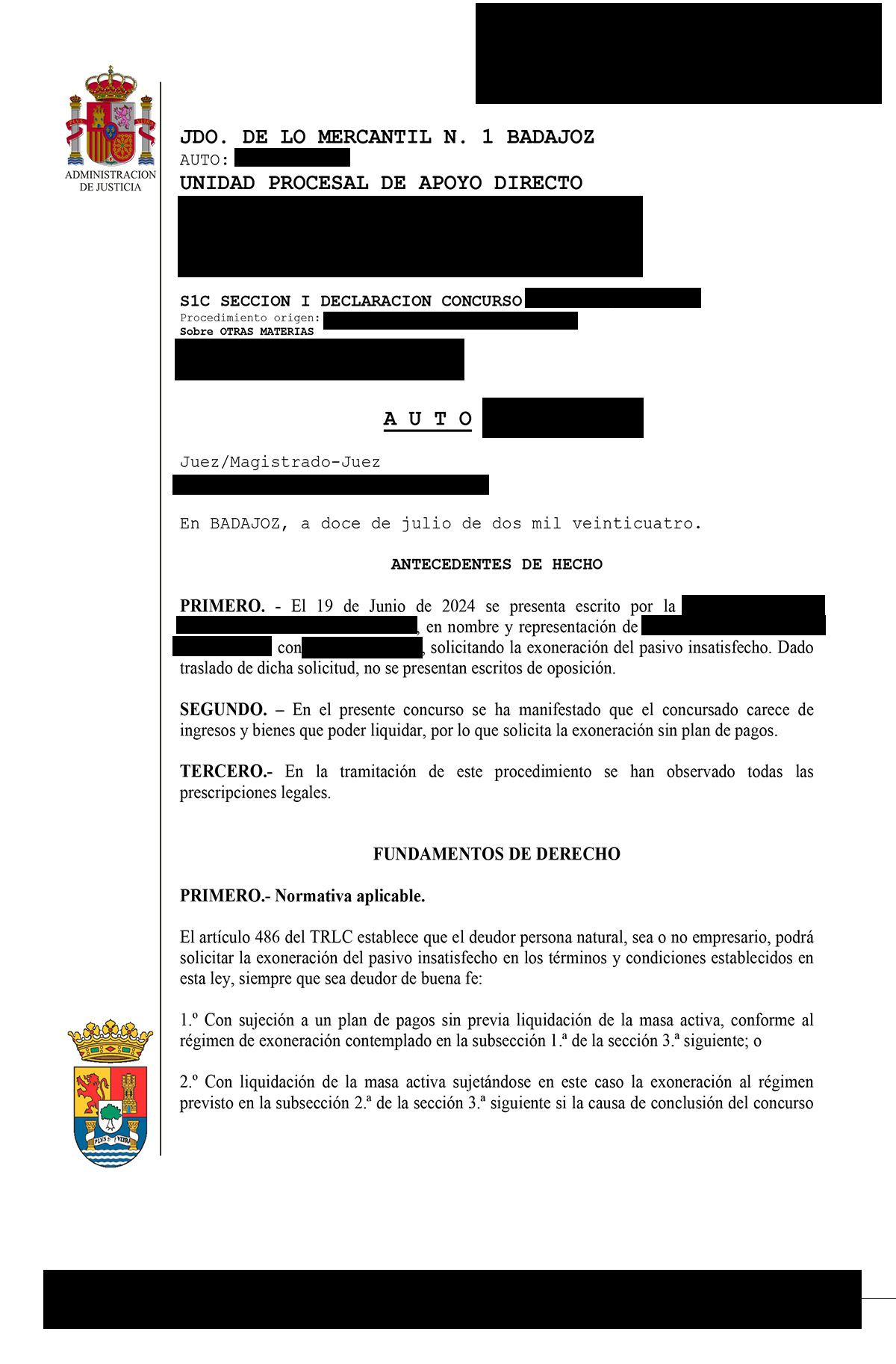 Cancelación Total de Deuda por 203.164,35 € gracias a la Ley de Segunda Oportunidad
