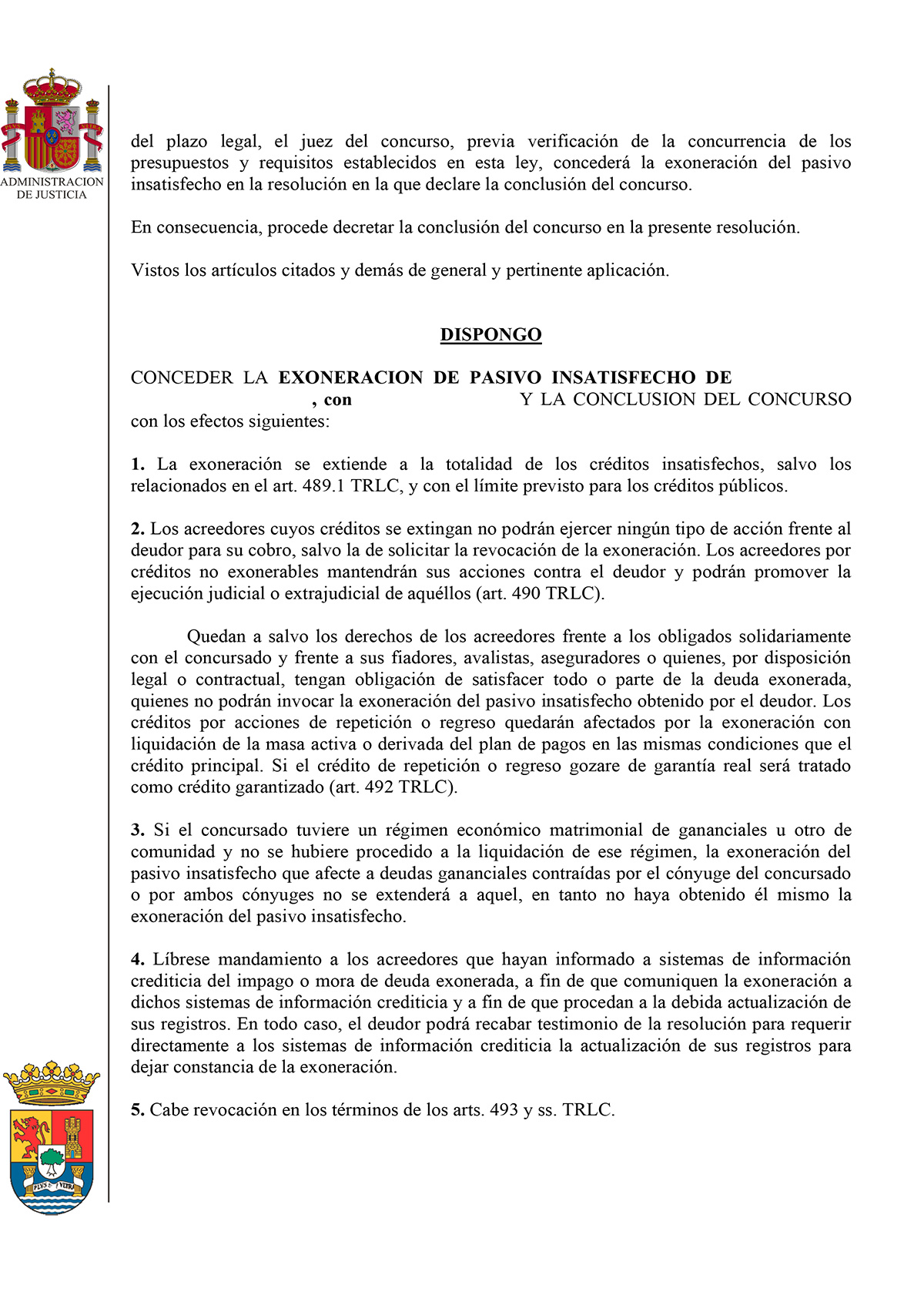 Cancelación de una deuda de 25.332,38€ en el Jdo. de lo Mercantil N.1 de Badajoz.